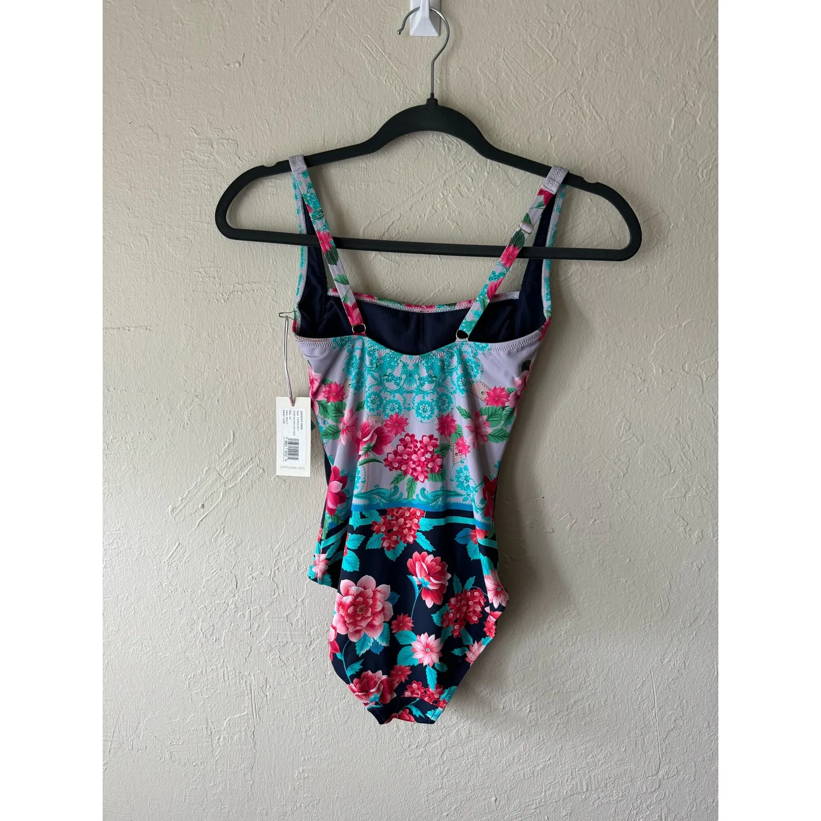 NWT Johnny Was Japer Ruched One-Piece Swimsuit in Floral Multi Sz XS - Image 8