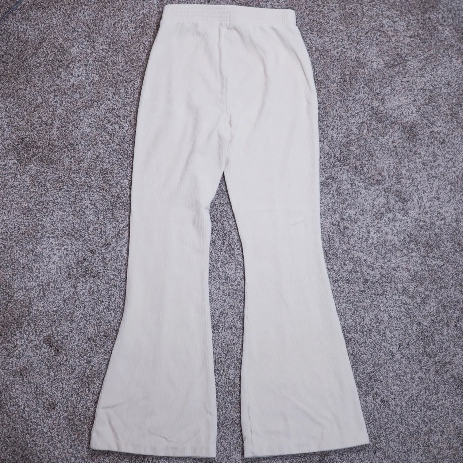 Aerie Cream Corduroy Flare Pants XS Pull On Stretch Comfy Casual Clean Girl - Image 5