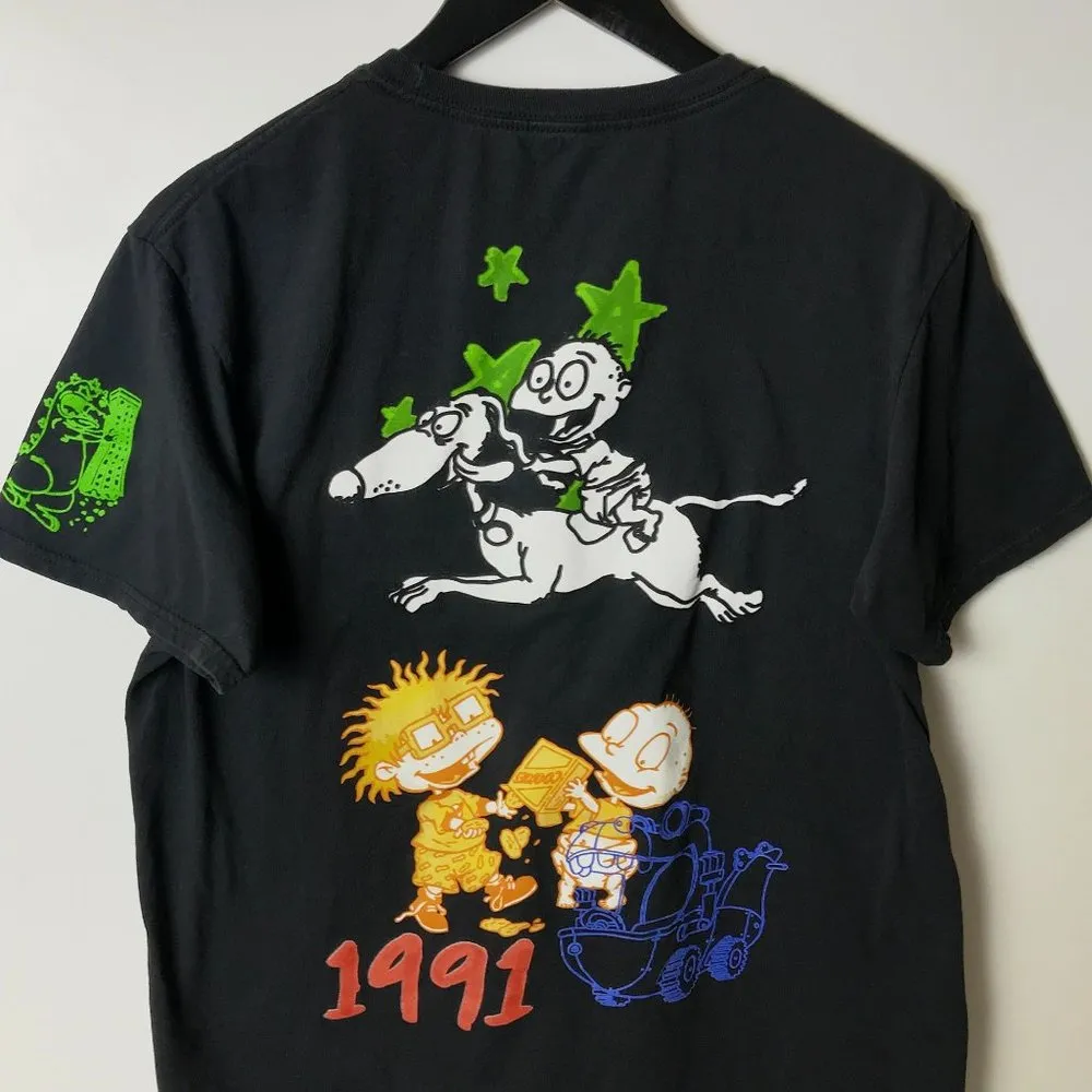 Nickeledeon T Shirt Rugrats Cartoon Characters Double Sided Graphic Tee L - Image 6