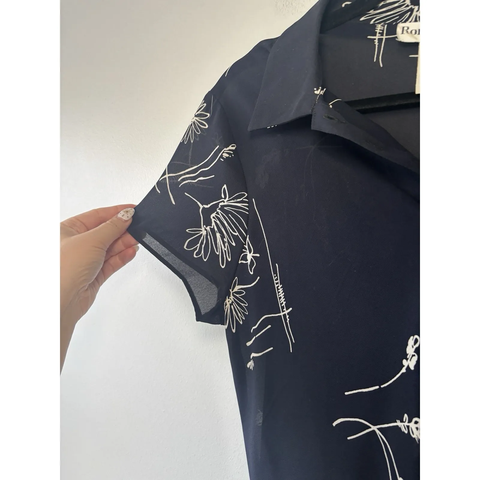 Vintage Ronni Nicole 90s Short Sleeve Floral Collared Maxi Shirt Dress Y2K Sz 10 - Image 5