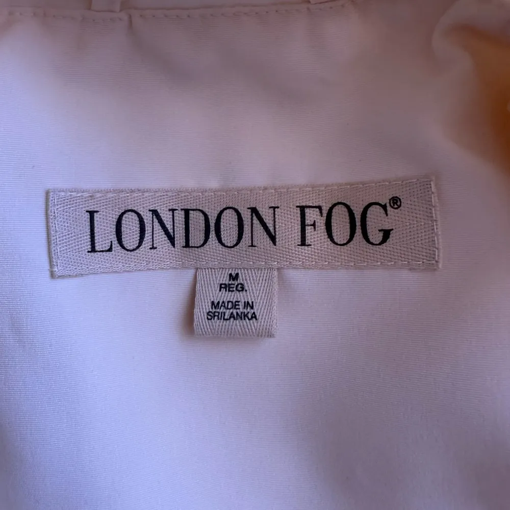 London Fog vintage jacket beige light zipper bottom tie long sleeve size M - Image 13