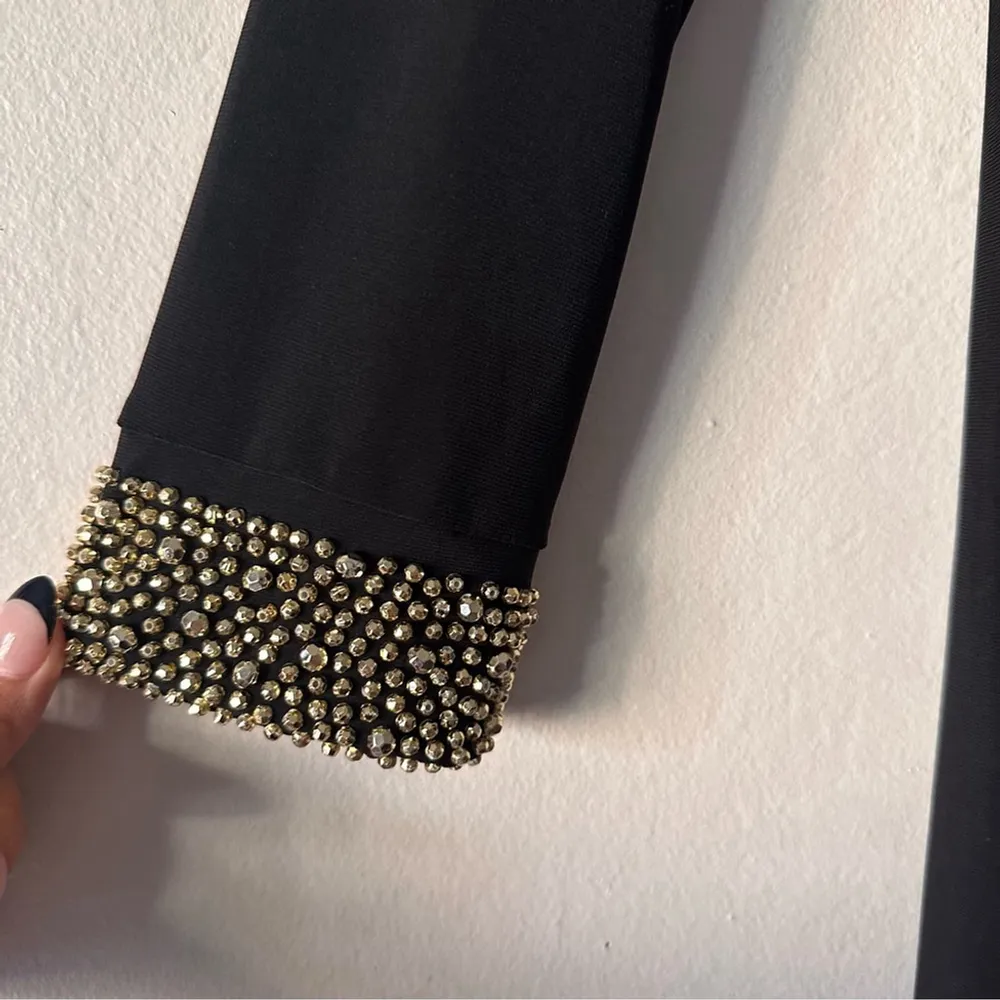 Vintage Tiana B Black Beaded Cuff Dress PM Petite Holiday Party Size undefined - Image 6