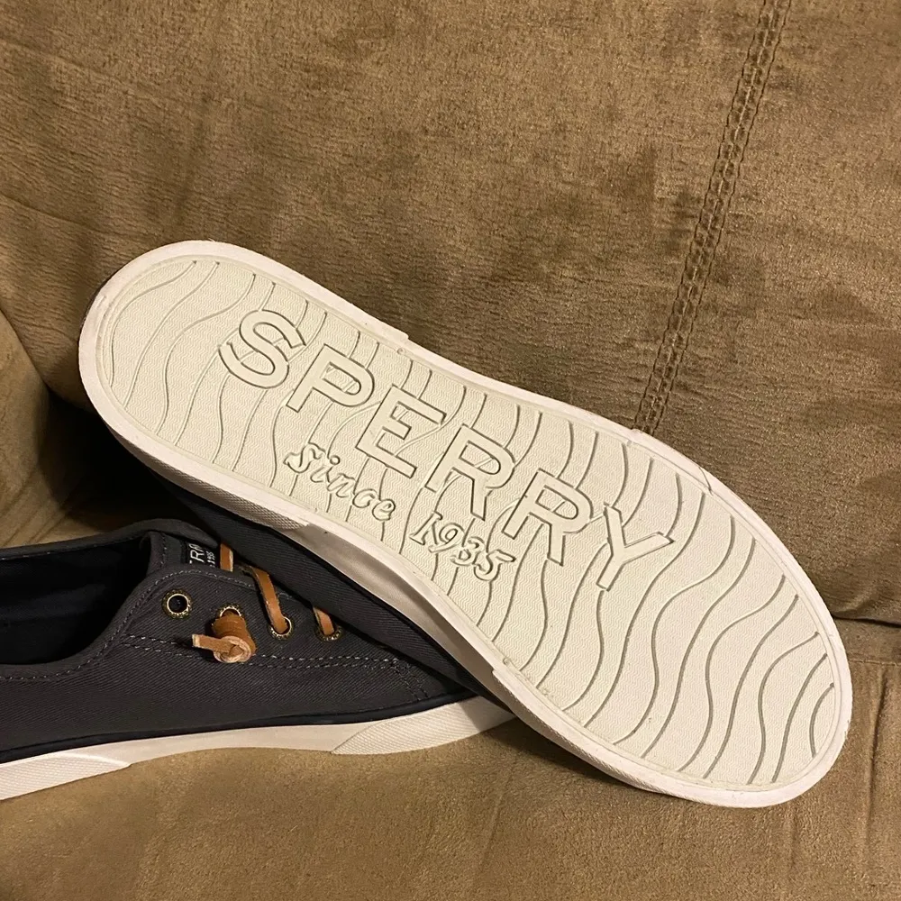 Sperry Top Sider Sz 7 M Women's Blue Canvas Sneakers Shoes Kicks - Image 4