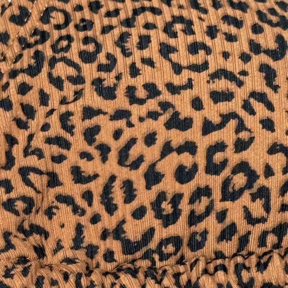 Xhilaration Juniors Ribbed Brown Black Leopard Print Bikini Top XS (00) New! - Image 3