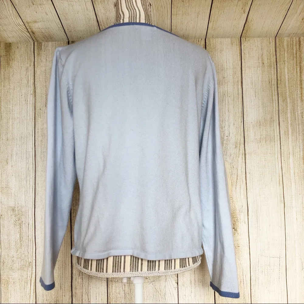 Jennifer Moore Blue Cozy Comfy Warm Large Sweater - Image 3