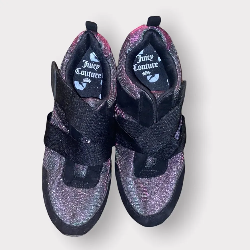 Juicy Couture Black and Purple Sparkle Shoes Size 8.5 - Image 4