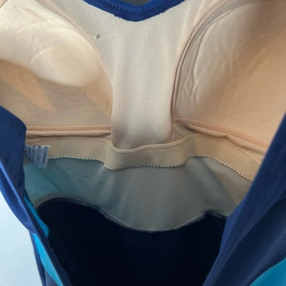 VINTAGE Blair two toned blue swimsuit dress bathing suit skirt women size 12 - Image 10