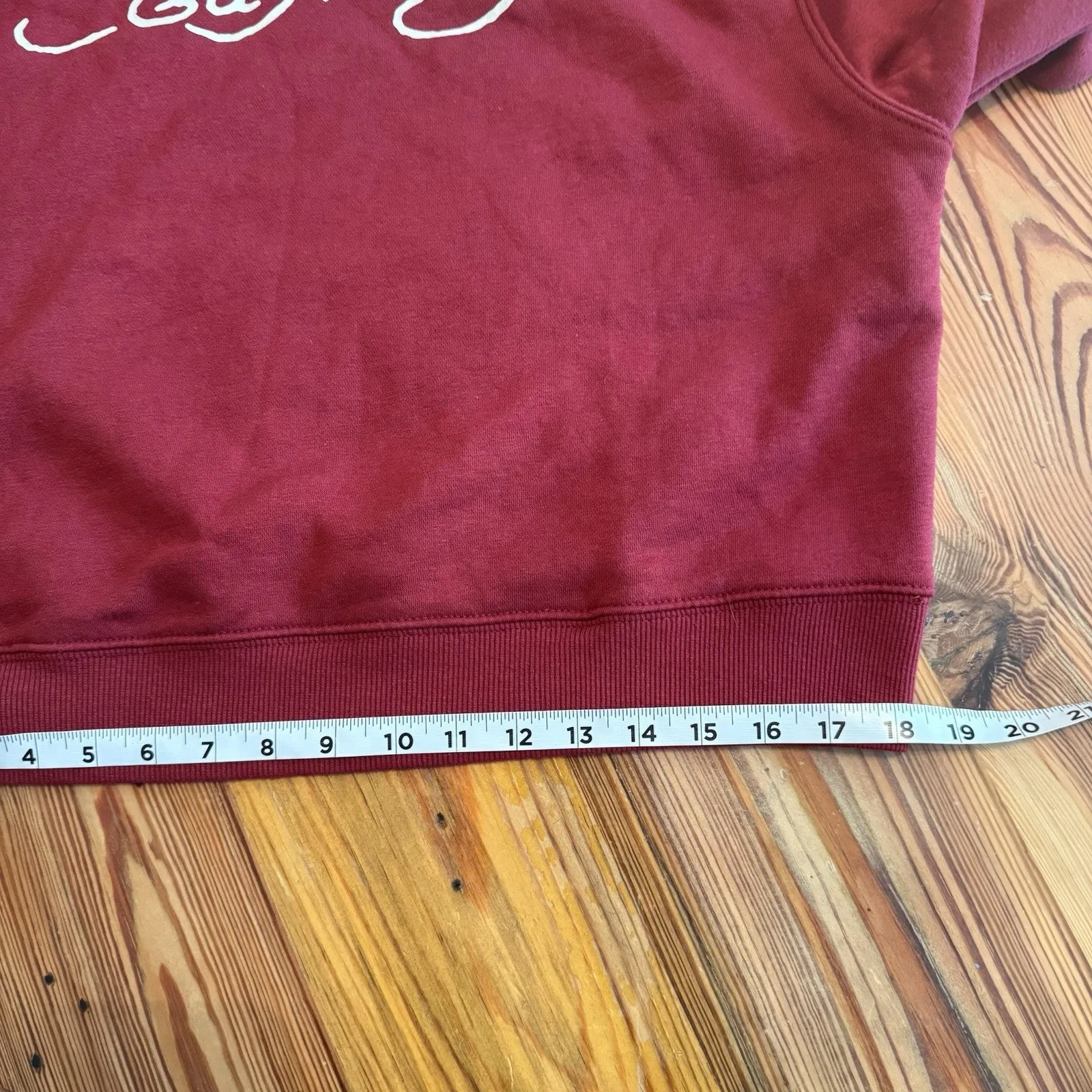 Ed Hardy Hoodie Koi Fish Cropped Women’s LG Brick Red Sleeve Spellout Y2K Skater - Image 11