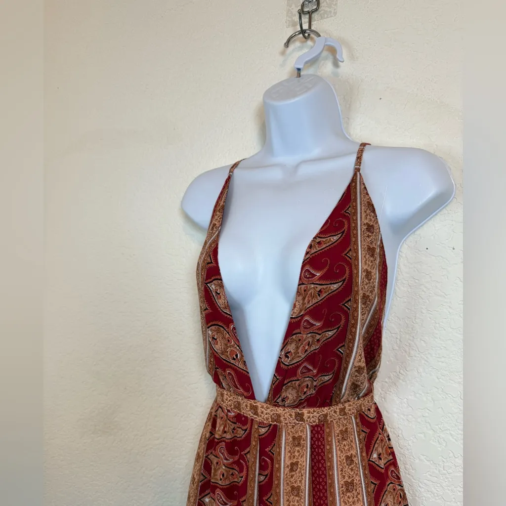 Faithfull The Brand Shutterbabe Jumpsuit in‎ Red size Medium - Image 4