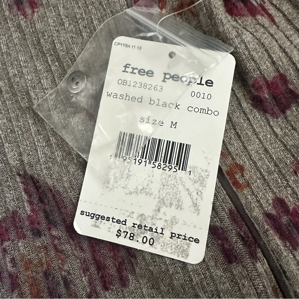 Free People Layer Me Henley Top In Washed Black - Image 9