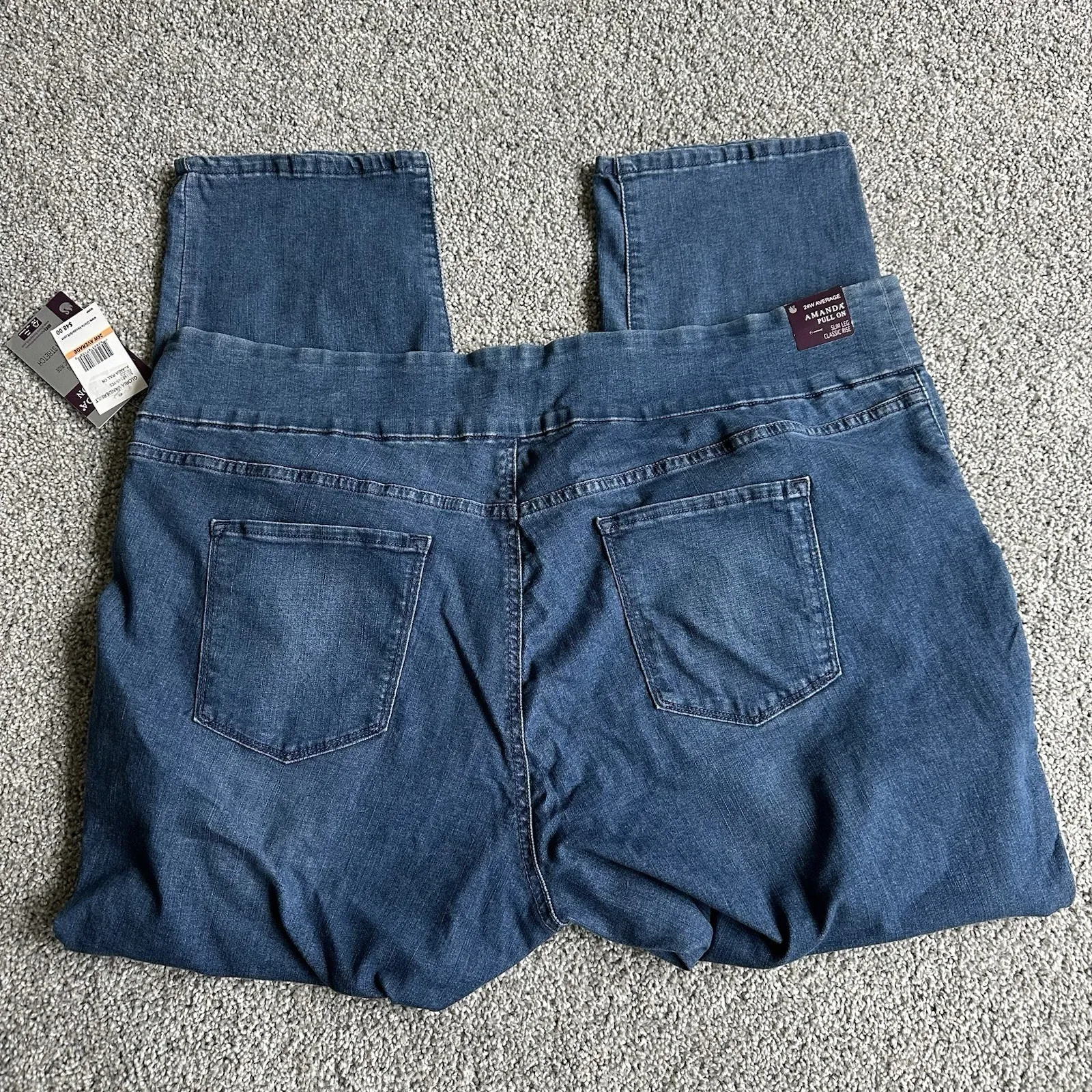 NWT Gloria Vanderbilt Amanda Pull-On Super Stretch Jeans 24w Average - Image 2