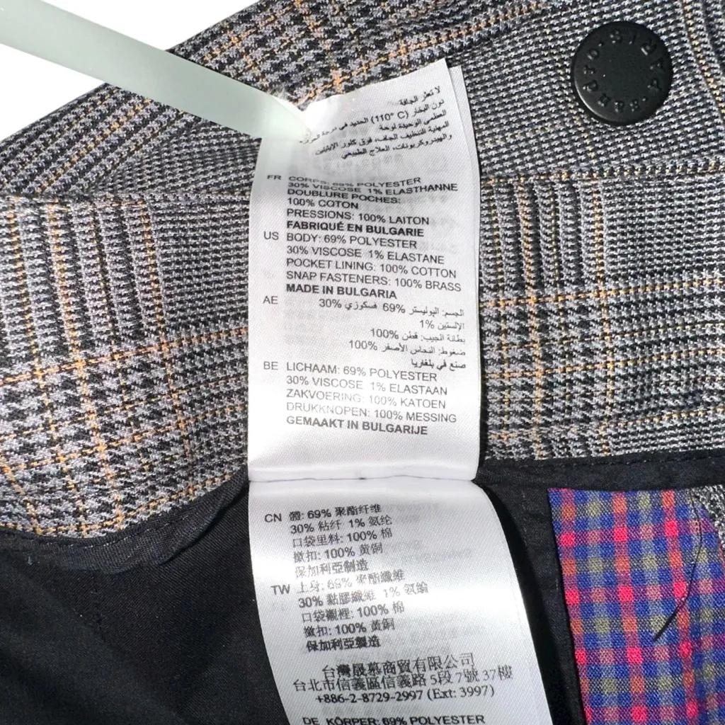 Sandro Binic Button Detail High Rise Plaid Cropped Pants - Image 6