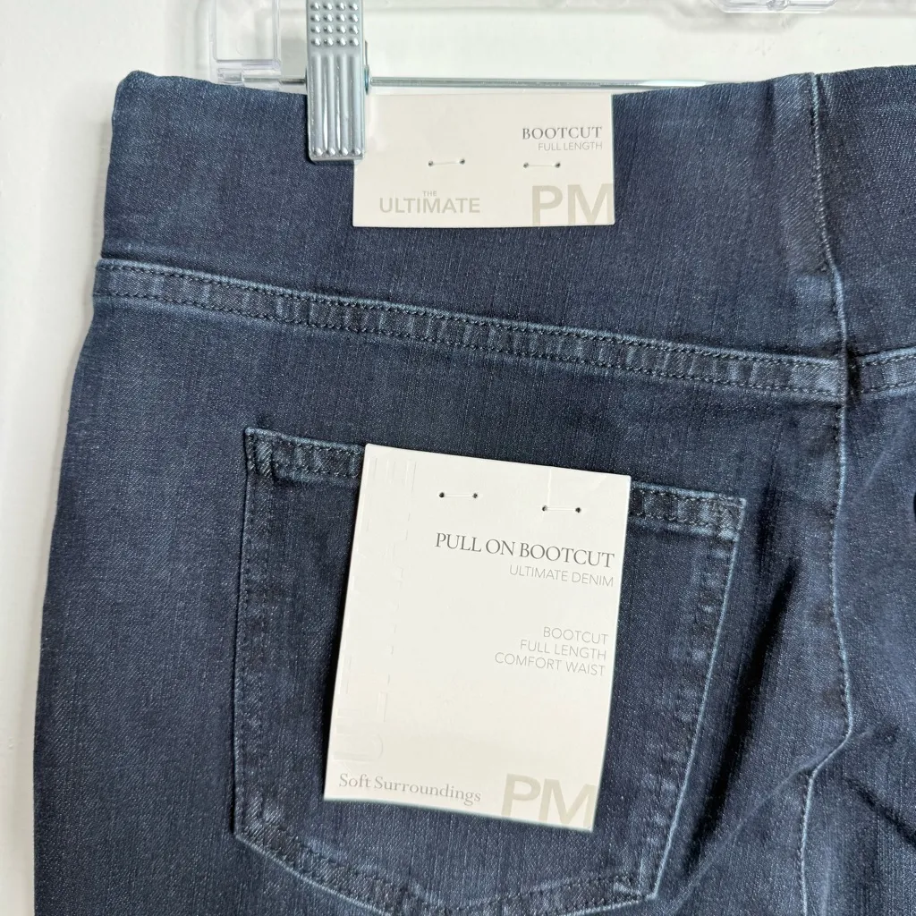 Soft Surroundings NWT The Ultimate Denim Pull On Bootcut Jean Nightfall Size MP - Image 4