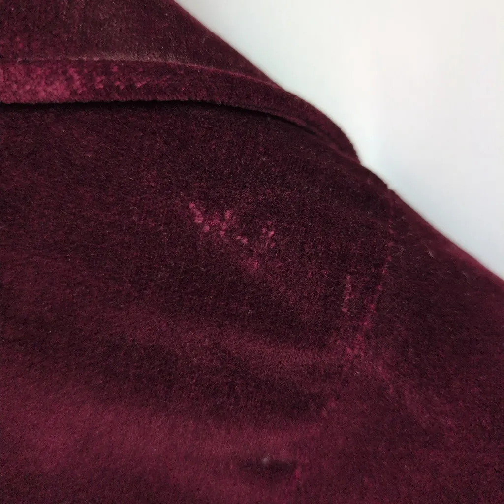 Vintage Ladies' Red Velvet Blazer Size M - Image 5