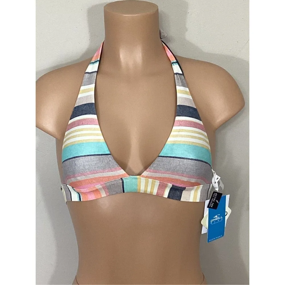 New O’Neill stripe bikini top. XS. MSRP$62 - Image 3