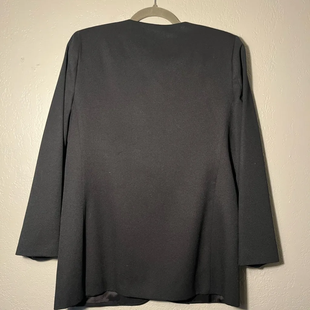 Alfred Dunner Black Classic Preppy Blazer SZ 8 Petite Formal Embroidered Dress - Image 8