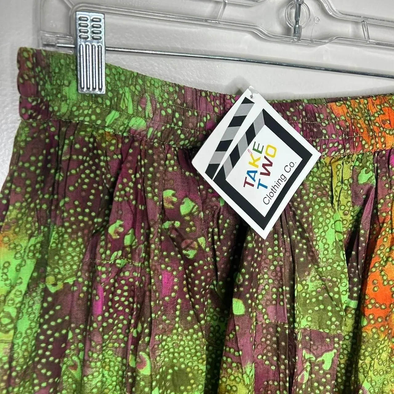 Vintage 90s 1990s y2k 2000s Take Two green orange purple multicoloured skirt - Image 7
