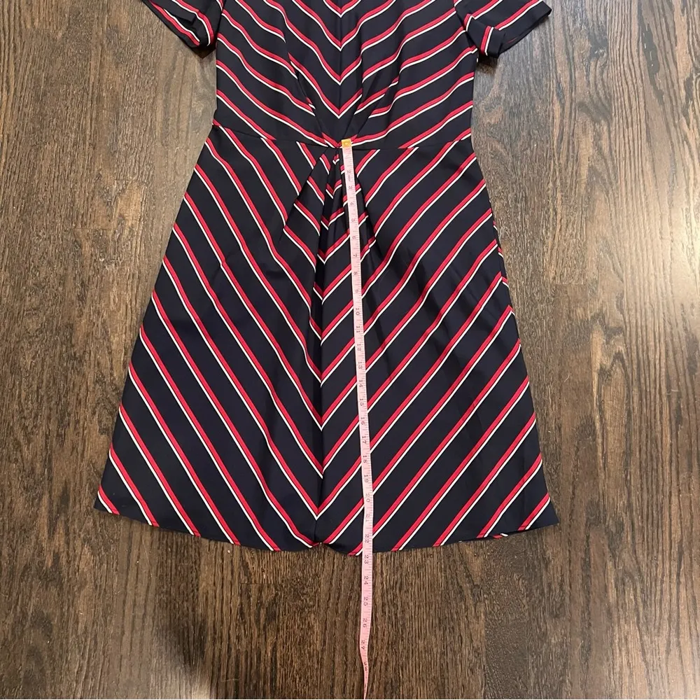 Banana Republic Red A-Line Midi Dress V-Neck Short Sleeve - Image 2