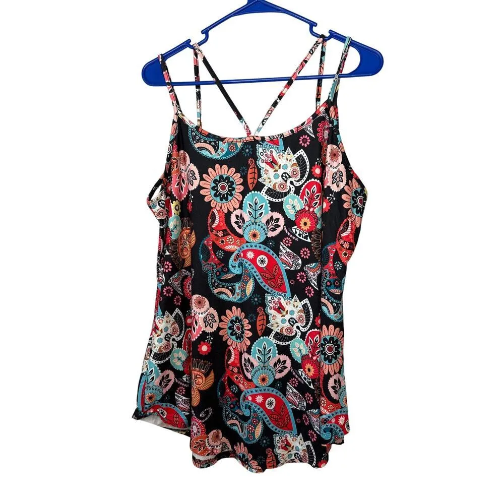 OURS Women's XL Flowy Paisley & Floral Camisole Polyester Spandex - Image 5