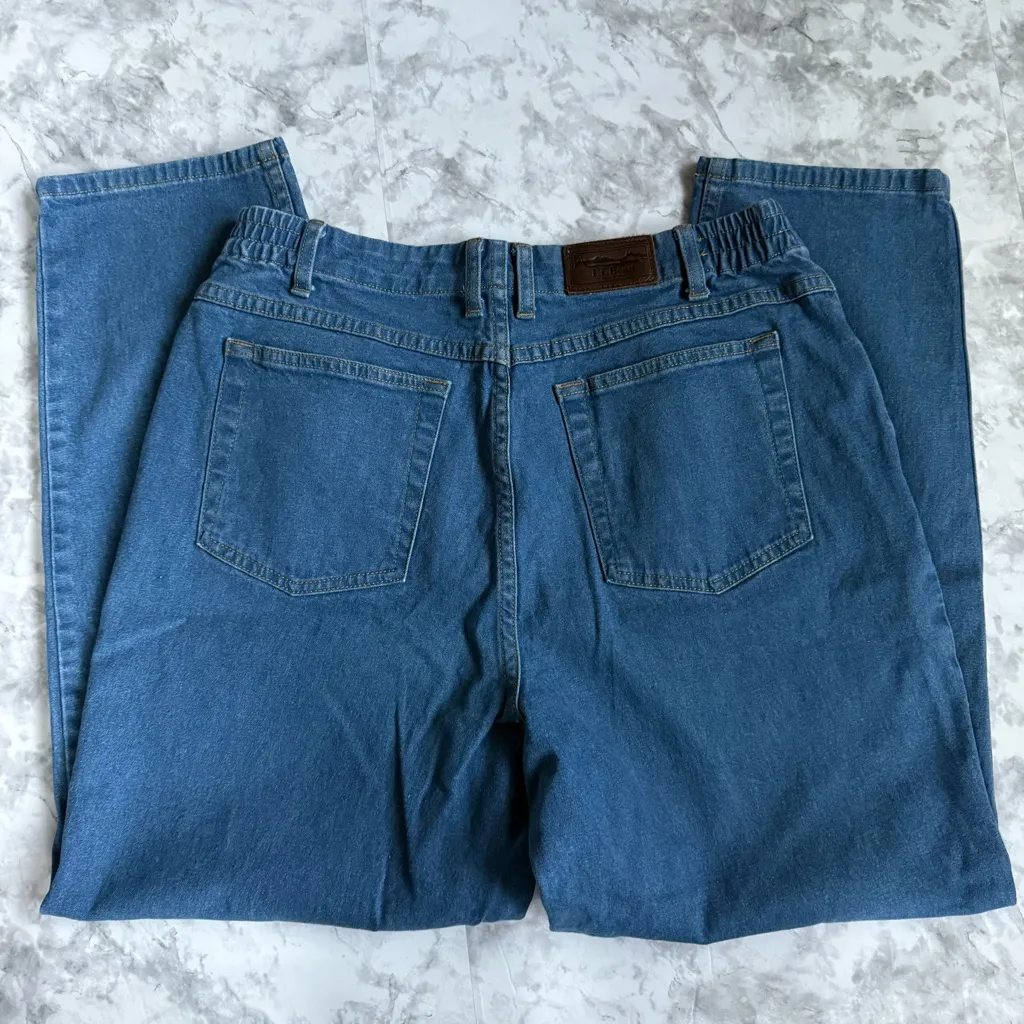 LL Bean Blue Denim Jeans Size 12P - Image 4