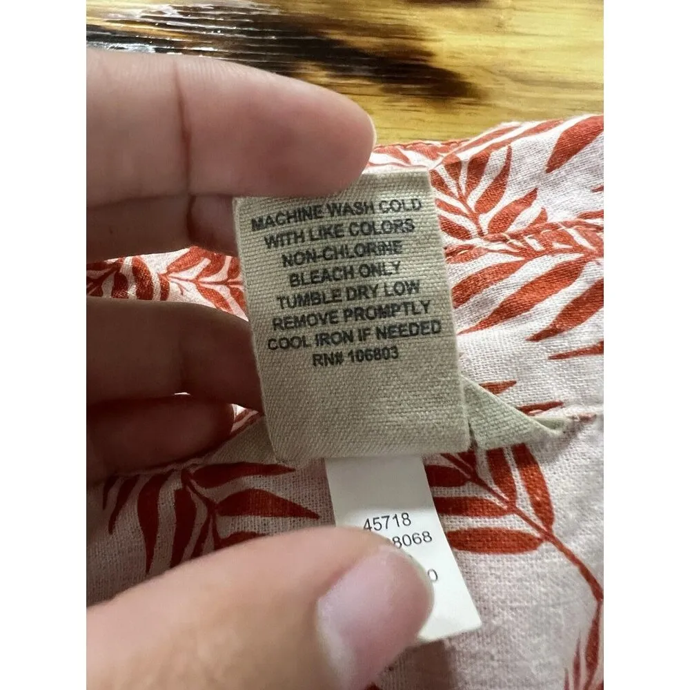 Duluth Trading Co Size Large Tunic Top Hemp Organic Cotton Pockets Button Travel Orange - Image 11