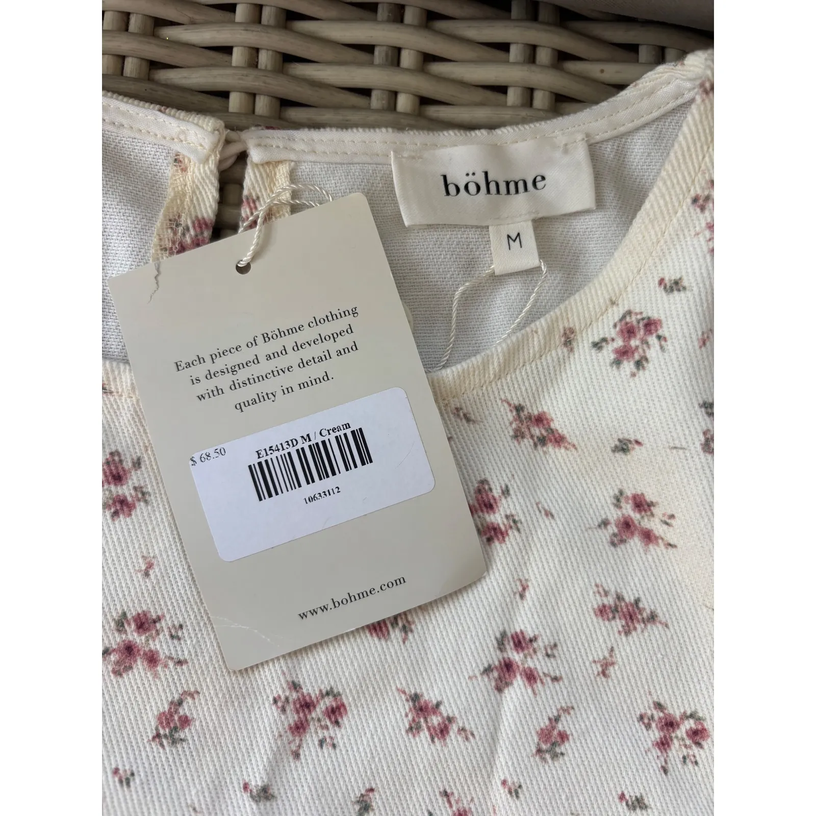 Bohme NWT Ellie Babydoll Dress Medium boho ruffle floral resortwear beach - Image 6