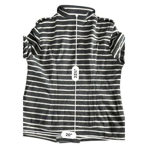 Pixley by Stitch Fix Grey Striped Military Moto‎ Zipper Jacket XL Asymmetrical Gray - Image 9