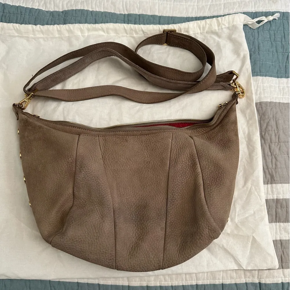 Hammitt Morgan Purse Grey Natural Gold Pewter Neutral Convertible - Image 9