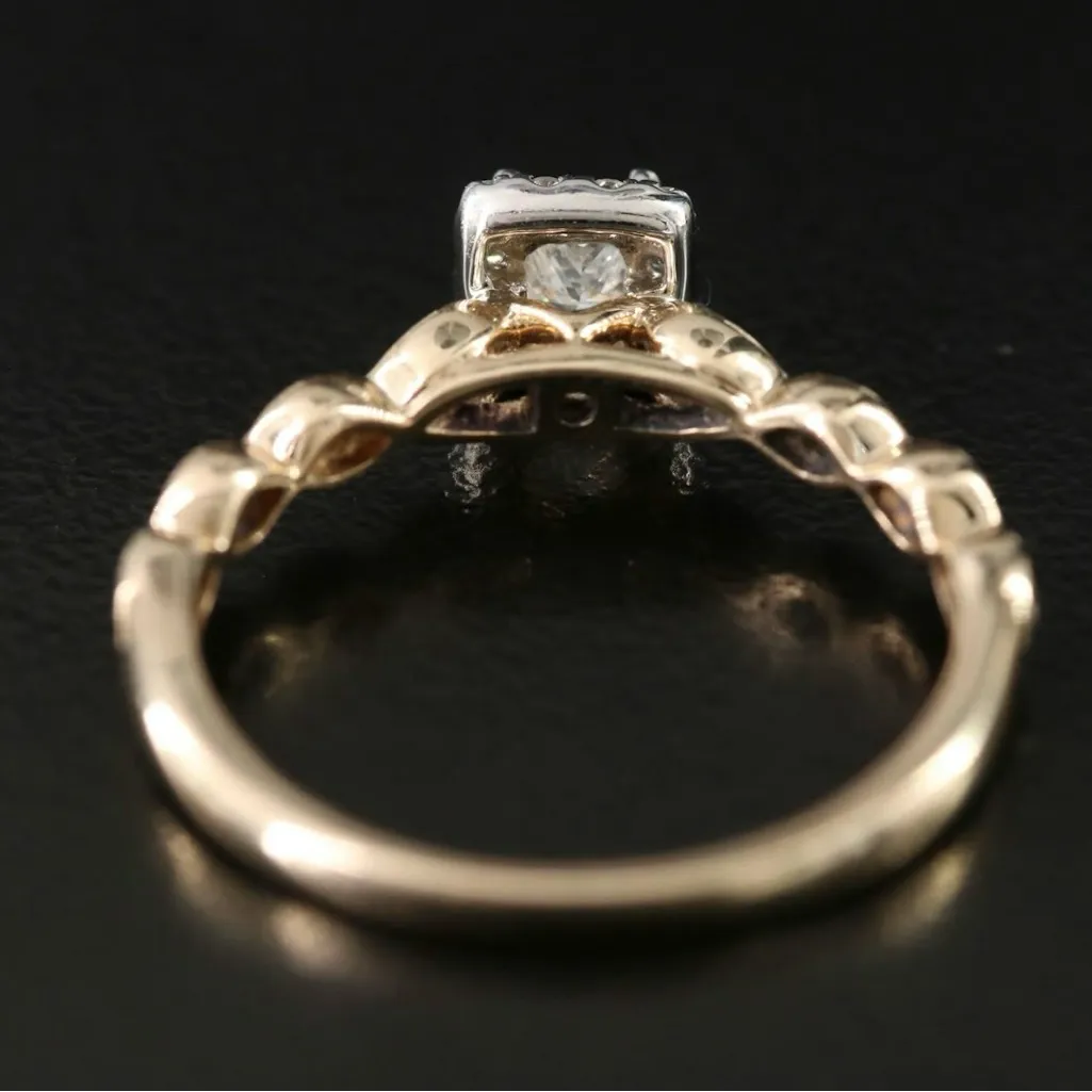 10K SOLID YELLOW GOLD PRINCESS CUT .36 CTW GENUINE DIAMOND RING (6.75) White - Image 7