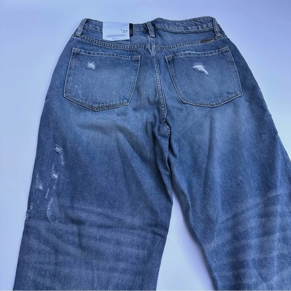 KanCan ultra high rise 90's Boyfriend Jeans Medium Wash NWT Distressed 27 - Image 11