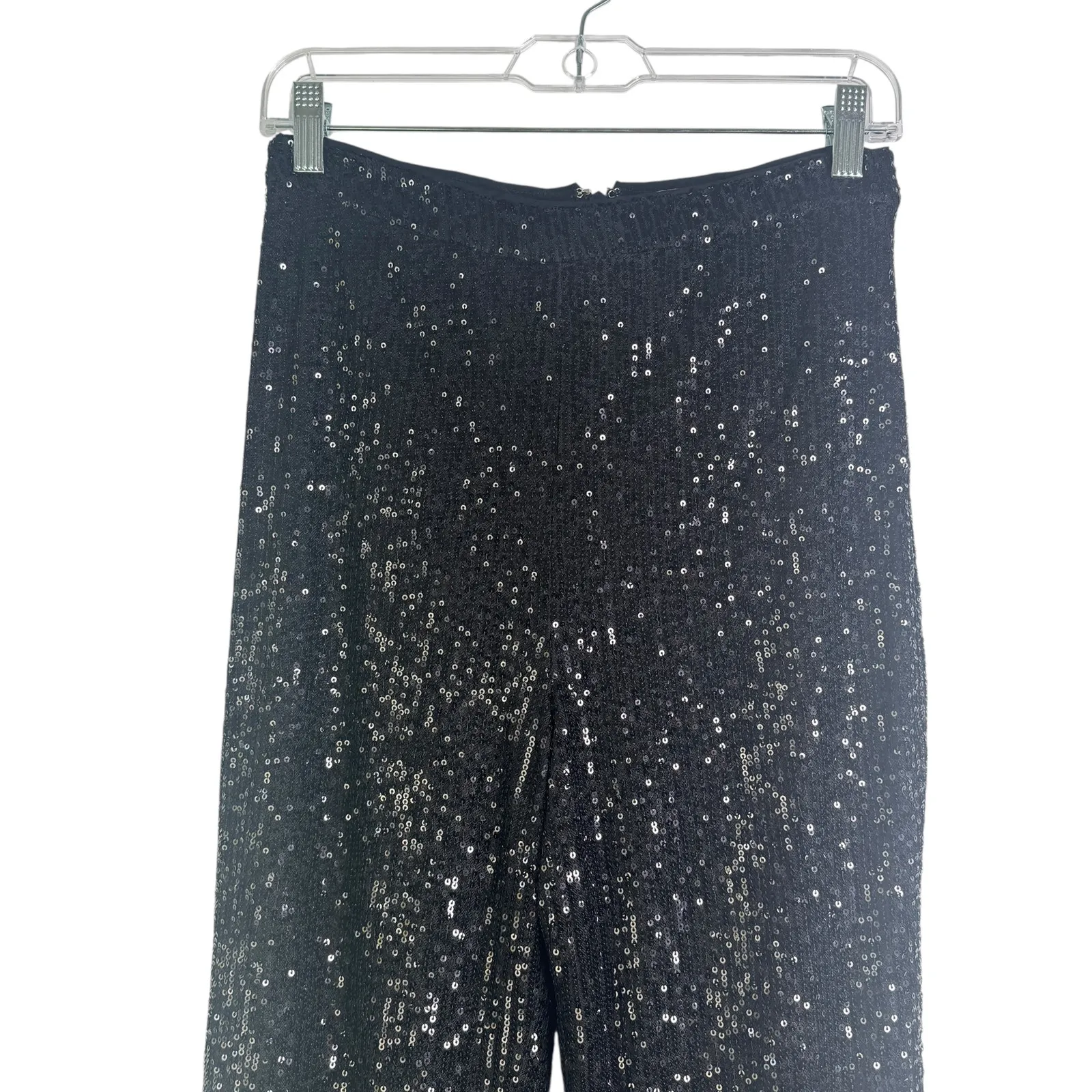 Camila Coelho Calvin Matching‎ Set Strapless Crop Top & Pants Sequin Black Small - Image 8