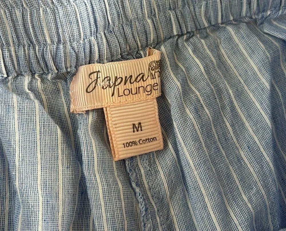 Japna  lounge pj high rise blue white striped boxer shorts medium​ - Image 4