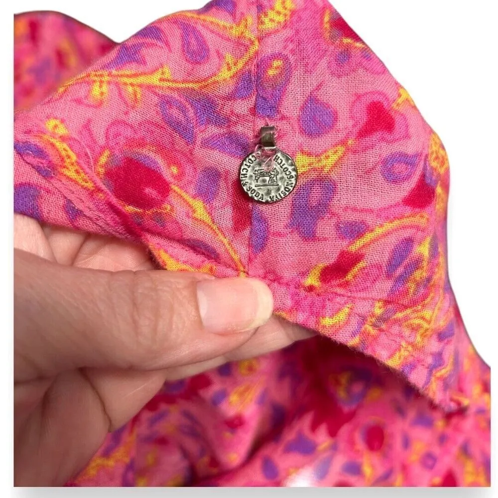 Scotch & Soda Women's S Pink Floral Button Down Long Sleeve Blouse Boho Festival - Image 4