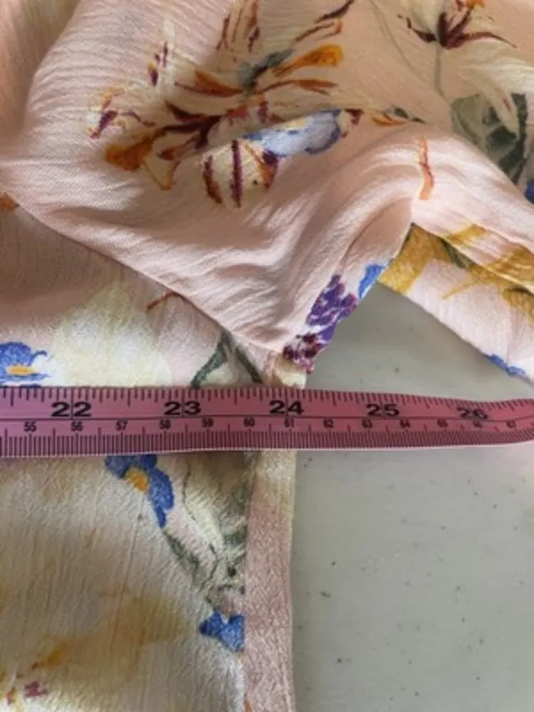 Haute Hippie Tribe Women’s Size L Pink Floral‎ Ruffle Top Boho Blouse Peasant - Image 12