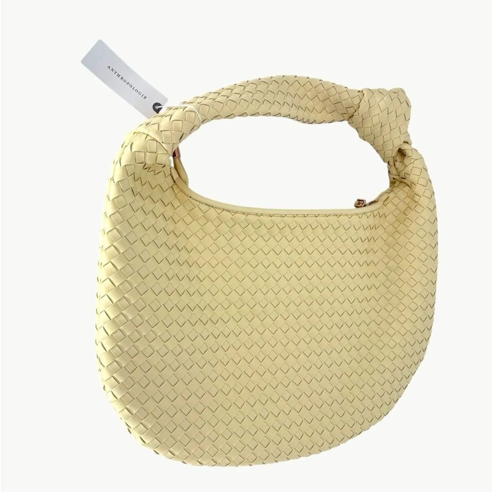 NWT Anthropologie Melie Bianco Brigitte Large Woven Shoulder Bag | OS | Lemonade - Image 8