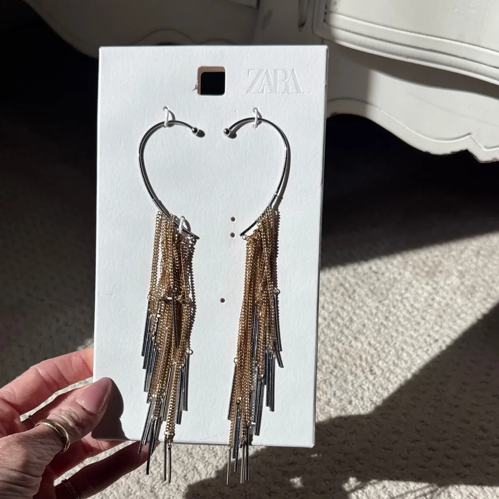 NWT Zara CHAIN CASCADE EAR CUFF EARRINGS - Image 2