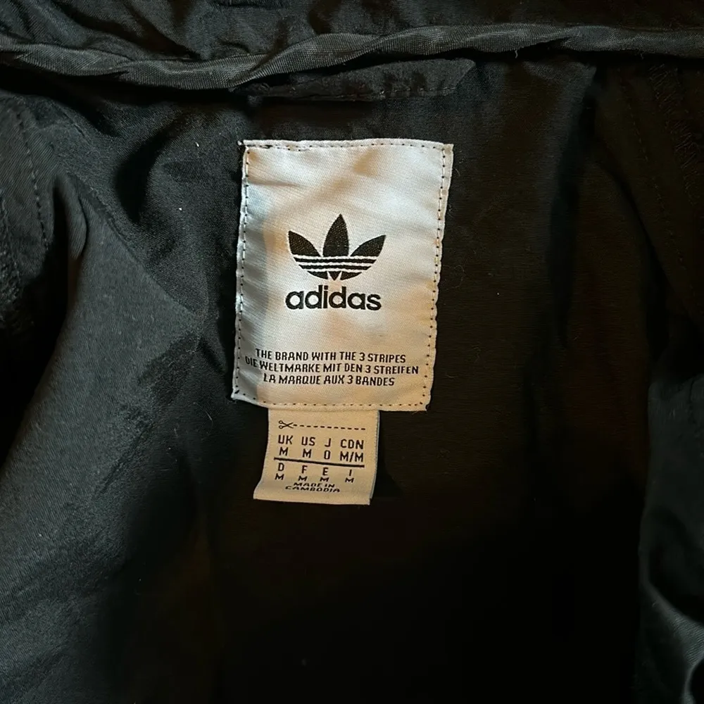 ADIDAS BLACK CLASSIC ZIP UP HOODED WINDBREAKER JACKET - Image 2