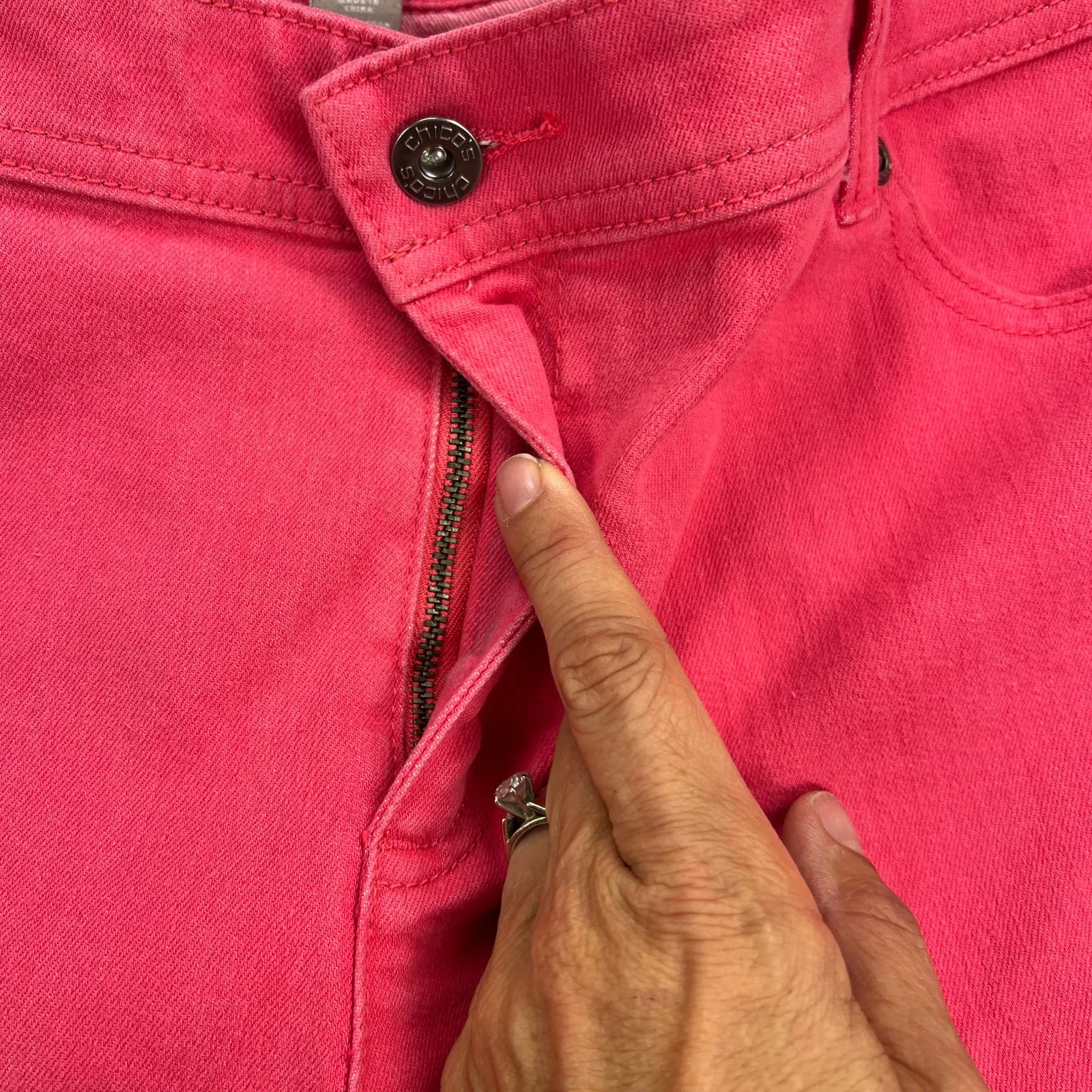 Chico's Pink Stretch Ankle Jean Mid Rise Stretch Denim Size 12 (Chico's 2) - Image 7