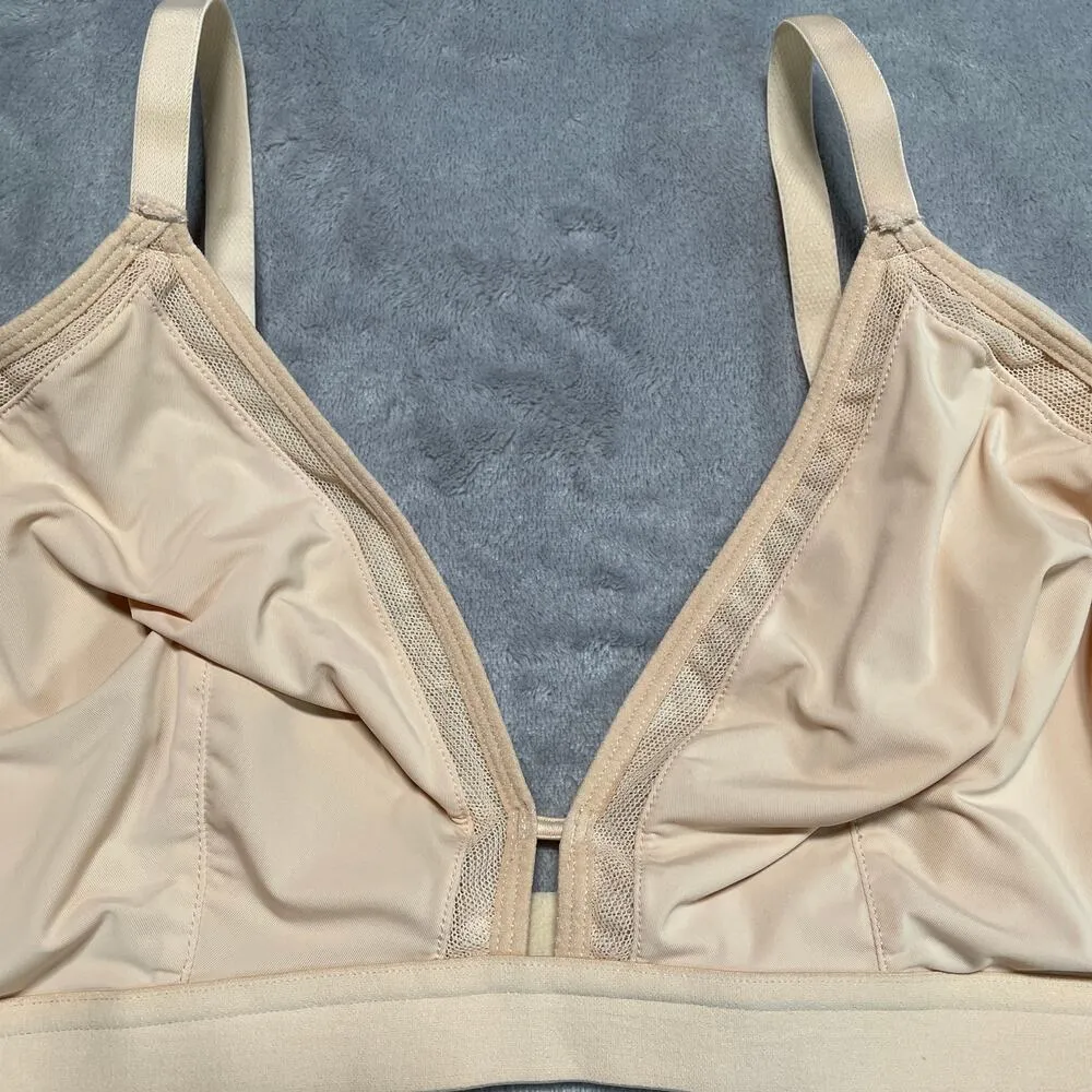 Lively Bralette Womens 3 Tan Mesh Trim Wireless Comfort Mesh Size undefined - Image 5