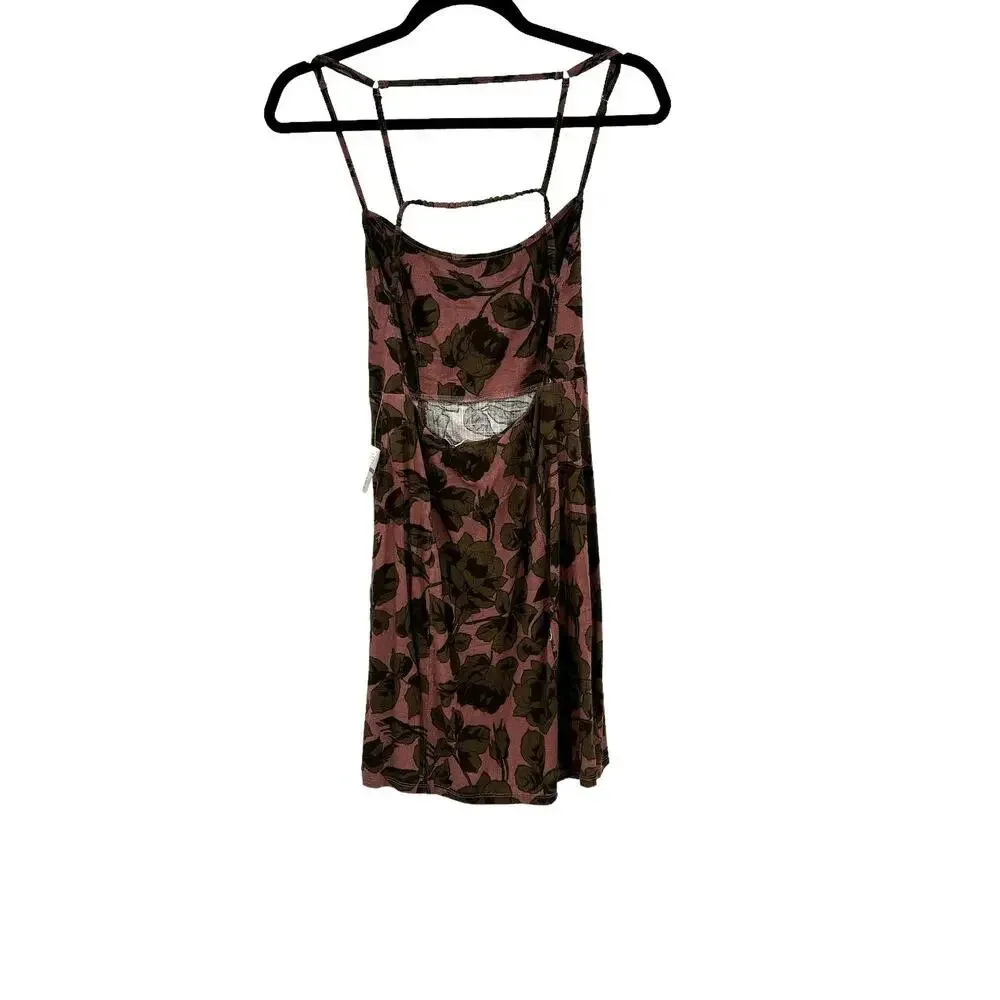 Free People Bring It Back Printed Cut-Out Bodycon Dress‎ Mauve Pink Size XS - Image 7