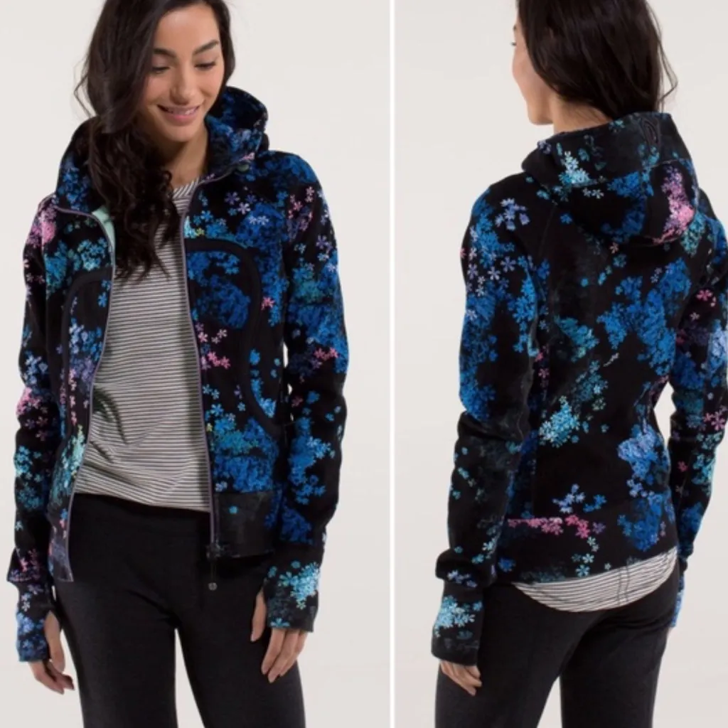 LuLulemon Run Bandit Jacket in Petal Pop Black Multi sz 4 EUC - Image 2