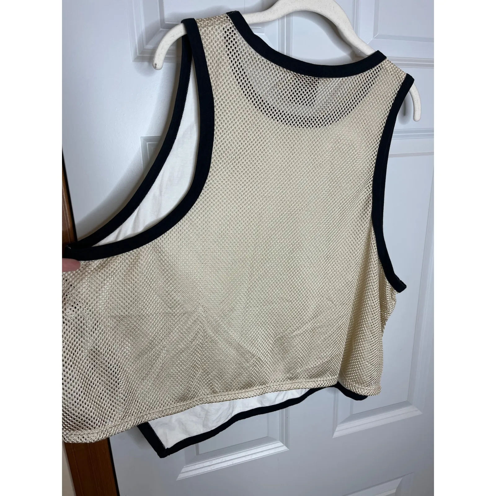 Nike Jordan Plus Size 2X Women Tank Top with Mesh Back White Black - Image 5