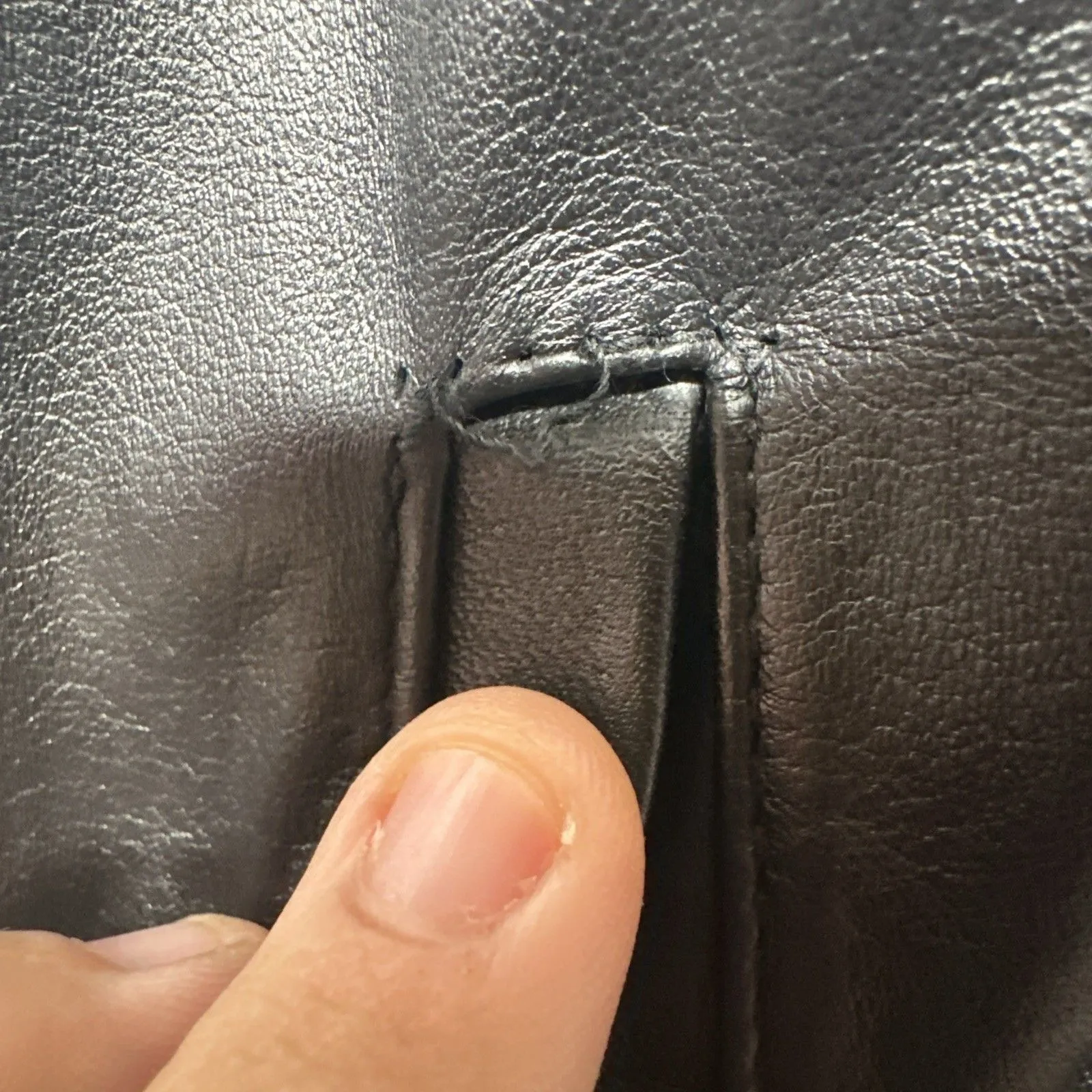 Women’s Onde Black Genuine Leather Jacket Long Moto Style Size Medium Size L - Image 13