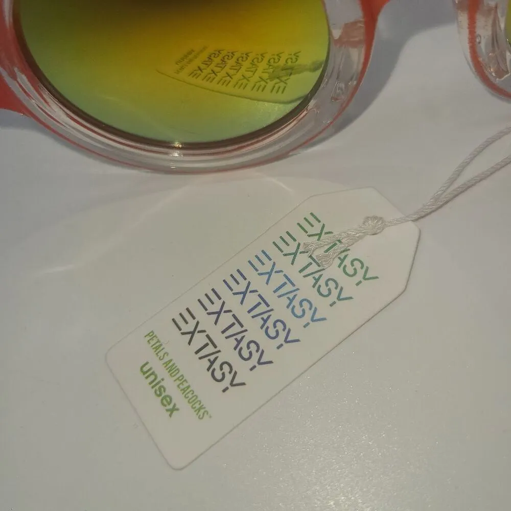 Petals and Peacocks Extasy Orange Round Reflective Sunglasses - Image 5