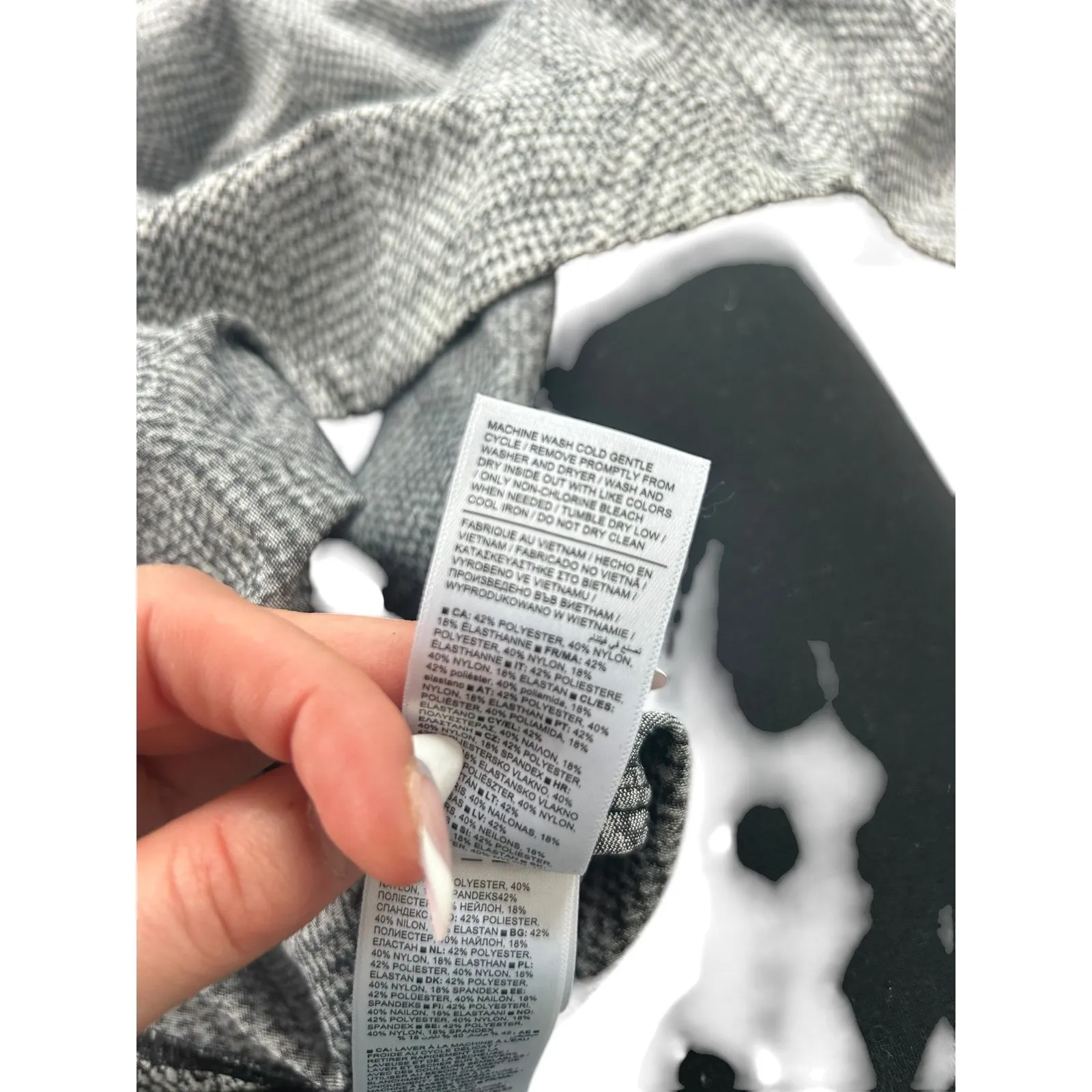 ATHLETA Braiden Textured Shacket Herringbone Black White Button Down Jacket Med - Image 9