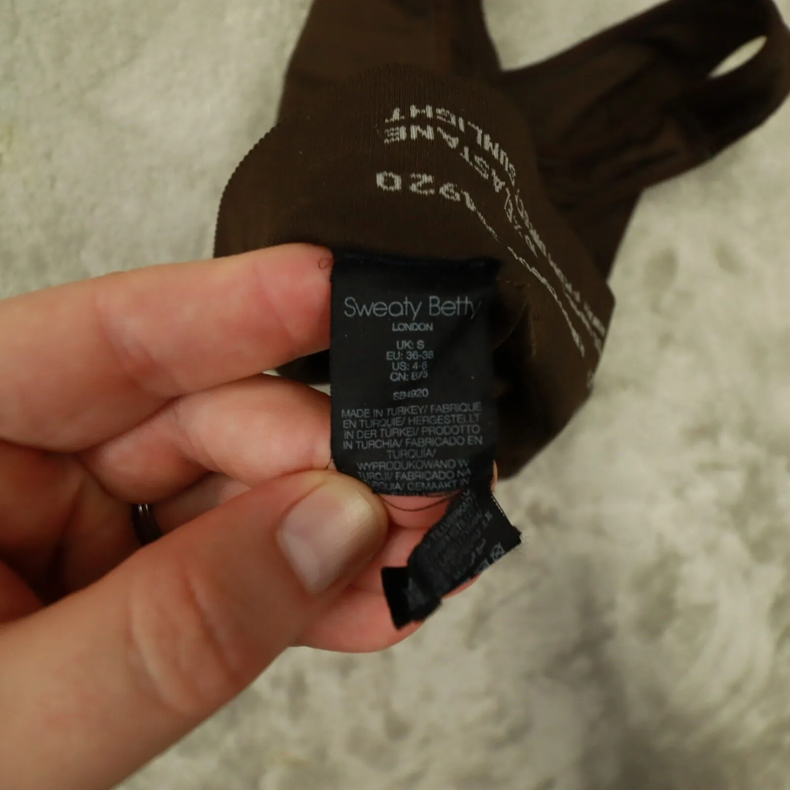 Sweaty Betty Women's Brown Stamina Racerback Sports Bra size Small‎ Workout - Image 3