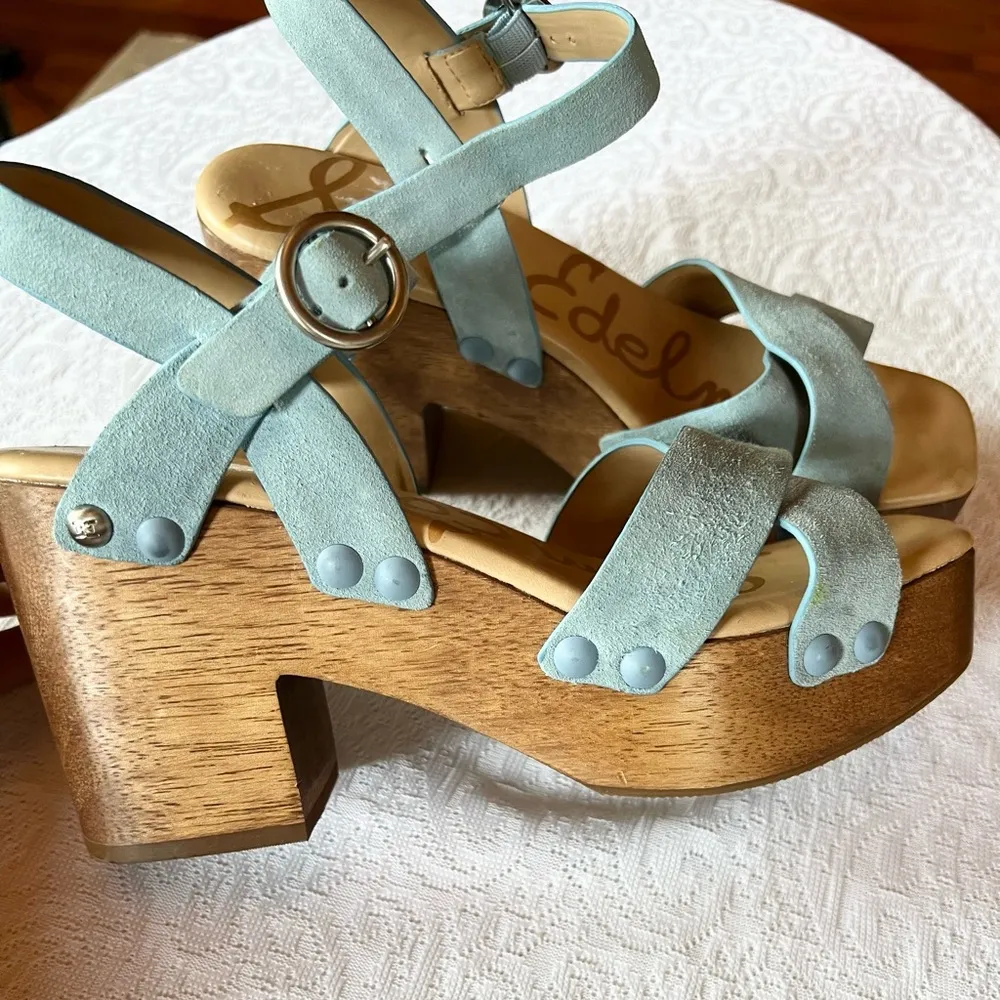 Women's Josefine Sky Blue Platform Wedge Sandals Size 7.5 - Image 5