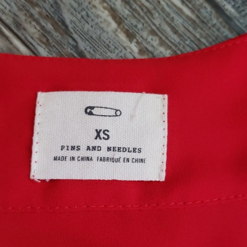 UO pins and needles saffron red mini dress size xs - Image 3