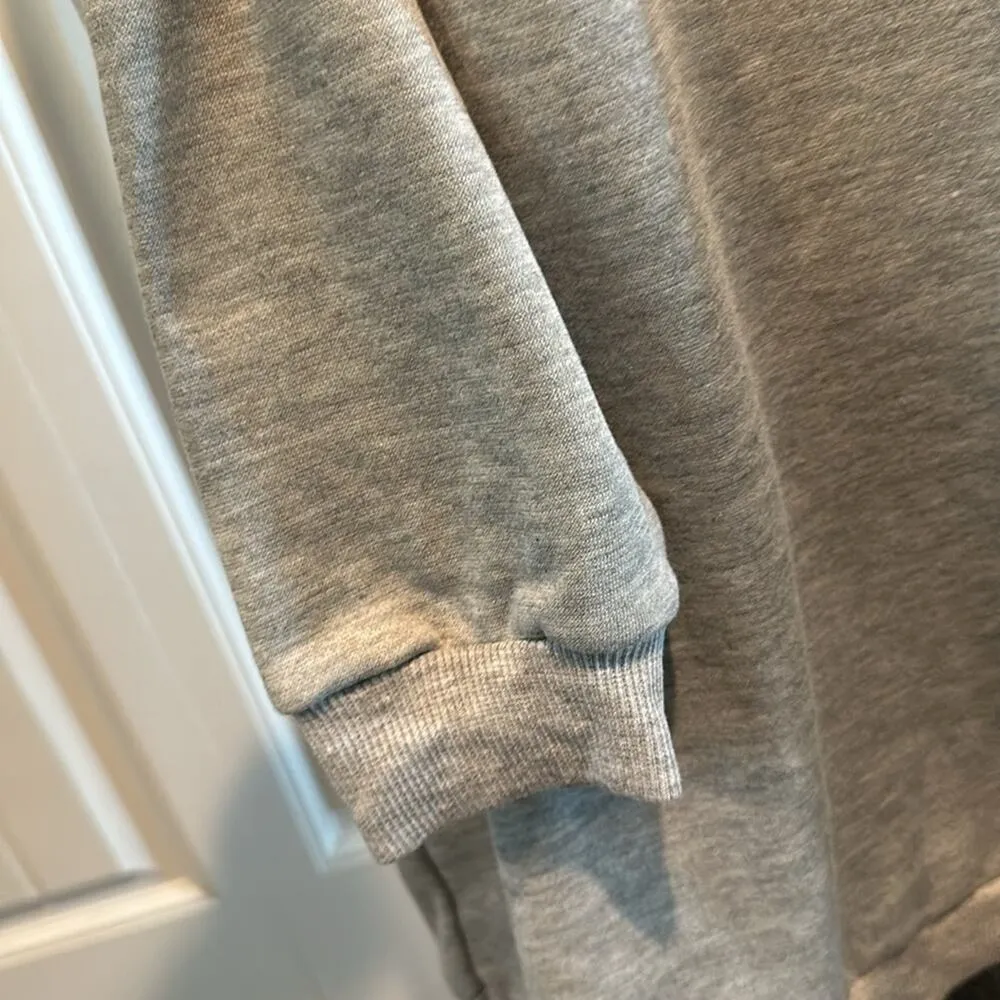 Leopard Print Lips Gray Medium Graphic Hooded Sweatshirt Dress NWOT - Image 7