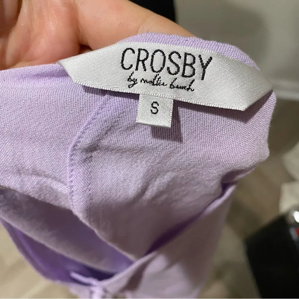 Crosby Mollie Burch Purple Ruffle Sleeve Oversized Crop Size S - Image 4